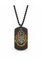 Hogwarts Crest Black Plate Necklace – Unisex Necklace with Wizardry Theme and Braided Chain - 3