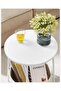 Side Table, Round End Table with Fabric Basket, Spacious, for Living Room Bedroom, Bedside T - 6