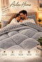 Single Double-Sided Premium Welsoft Quilt Plaid Patterned Cotton Fabric Silicone Filled Winter Quilt with Pillowcase - 2