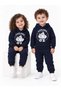 Hooded Elephant Printed Seasonal Girls and Boys Baby Kids Tracksuit Top and Bottom Set 1-4 Years - 4