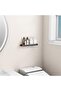 40cm Wall Mounted Shower Caddy, 16 Inch Tempered Glass Bathroom Shelf, White Floating Wall Organizer - 2
