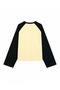 Women's Double Color Raglan Sleeves Crew Neck Long Sleeve Oversize Sweatshirt 3Iplik Without Ruffles - Yellow Navy Blue - 6