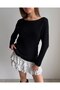 Boat Neck Loose Cut Long Sleeve Thin Knitwear Sweater Aw26Kz00067 - 4