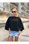 Boat Neck Bat Sleeve Oversize Knitwear Blouse - 5