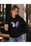 Girl's Hooded Sweatshirt 3 Thread Threaded Winter Printed Hoodie