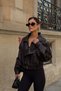 Zr Model Bitter Brown Oversize Stand Collar Belted Leather Jacket - 8