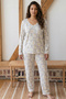 Patterned Large Size Oversized Viscose Knitted Pajama Set 26224845 - 2