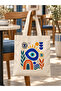 Evil Eye Bead Themed Raw Cloth Bag, Sublimation Printing, Shoulder Bag, Shopping Bag