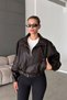 Zr Model Bitter Brown Oversize Stand Collar Belted Leather Jacket - 4
