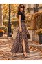 City Chic Mink-Brown Plaid Slit Skirt - 2
