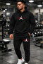 Men's Black Hooded Tracksuit Set Dont Quit Basket