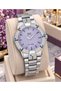 Women's Wristwatch Silver Color Lilac Dial Zircon Stone Casual and Stylish Combination Gift Boxed - 2
