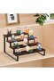 Wooden Display Riser Stand, Rustic Tiered Organizer for Perfume, Makeup, Figures, Spice Rack, and Re - 3