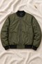 Quilted Lined Bomber Jacket with Zipper Pockets
