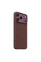 iPhone 18 Pro & 17 Pro Compatible Kevlar Case Titan Aramid Fiber Carbon Magsafe Cover - Black Robin Dark Cherry