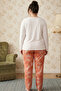 Ecru Large Size Oversized Viscose Knitted Pajama Set 26224854 - 3