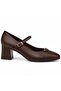 Albasa Genuine Leather Comfort Orthopedic Women's Classic Heeled Shoes Brown - 2