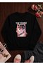 Black Color Oversize "You Are the Main Character" Design Printed Unisex Sweatshirt