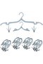10 Pcs Folding Coat Hangers, Portable Plastic Hangers Clothes Foldable Hanger with Clips and