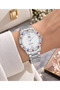 Women's Wristwatch Silver Color White Dial Zircon Stone Casual and Stylish Combination Gift Boxed - 3
