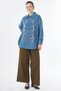 Washable Embroidered Denim Tunic Blue-Blue - 42 - 4