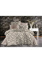 Modern Mosaic Patterned Double Duvet Cover Set Cream - 5
