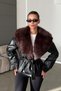 Zr Model Premium Leather Jacket with Fur Collar Women's Leather Coat - 6
