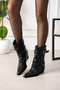 Petra Women's Genuine Leather Thick Heeled Black Boots - 2