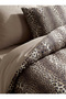 Leopard Patterned Double Duvet Cover Set with Elastic Sheets Leopard - 5