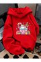 Children's Hooded Printed Sweatshirt Unisex 3 Thread Threaded Winter Hoodie