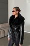 Zr Model Premium Leather Jacket with Fur Collar Women's Leather Coat - 3