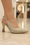 (Rich) Women's Closed-Toe Heeled Evening Dress Shoes Gold - 2