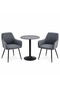 1+2 Dark Grey Chair and Table Set As-05 - 2