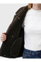 Ozmarka New Season Brown Plush Biker Collar Women's Leather Look Jacket - 4