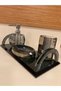 Bathroom Set Crystal Glass 4 Pieces Color Smoked Silver - 2
