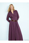 Burgundy Pleated Modal Blend Shirt Dress