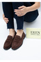 5535 Eren Shoes&Bag Genuine Leather Suede Pin Detailed Low Heeled Daily Comfortable Women's Shoes Real Leather Suede Brown - 3