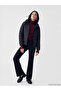 Vizyon New Season Black Hooded Quilted Women's Puffer Coat - 3