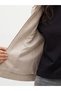 Xside Beige Shirt Collar Women's Cashmere Jacket - 4