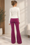 Women's Purple Velvet Spanish Flare 2-Piece Set – Cream Top & Purple Pants - 3