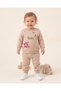 Baby Girl Winter 3 Thread Threaded Floral Embroidered 6-9-12-18-24 Months 2-Piece Top and Bottom Set - 2