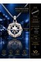 Stainless Steel Minimal Design North Star Compass Necklace - 6