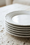 Lianna 6-Person 19 cm Premium Porcelain 6-Piece Cake Plate Set Off-White Light Cream - 3