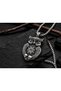 Stainless Steel Mythological Nordic Patterned Owl Necklace - 4