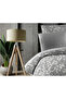 Premium Double Duvet Cover Set with Floral Pattern Elastic Sheets, 6 Pieces, Gray, with Gift Box - 3