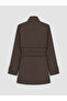 Özmarka New Season Brown Stand Collar Belted Women's Trench Coat - 8