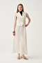 Asymmetrical Closure Lined Skirt Suit - 5