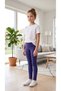 Indigo Basic Leggings - Sweat-Resistant Stretch Fabric Cotton Seasonal Indigo Girls' Leggings - 2