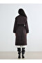 Ozmarka New Season Brown Jacket with Collar and Belt Women's Trench Coat - 6