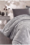 Floral Patterned Elastic Sheet Double Duvet Cover Set Gray - 6